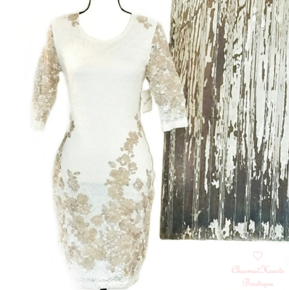 Olivia Matthews Lace Cocktail Dress White Size 4P